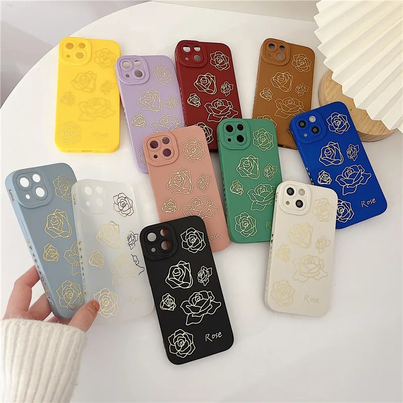 Cute Candy Color Side Frame Rose Flower Phone Case For iPhone 13 11 12 Pro Max XR X XS Max 7 8 Plus Camera Protection Soft Cover
Cute Candy Color Side Frame Rose Flower Phone Case For iPhone 13 11 12 Pro Max XR X XS Max 7 8 Plus Camera Protection Soft Cover