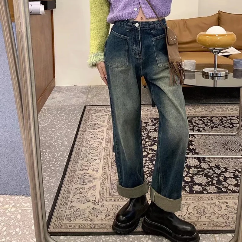 Women Pant Woman Jeans High Waist Denim Pants Wide Leg Denim Clothing Blue Jeans Vintage Quality Fashion Straight Pants
Women Pant Woman Jeans High Waist Denim Pants Wide Leg Denim Clothing Blue Jeans Vintage Quality Fashion Straight Pants