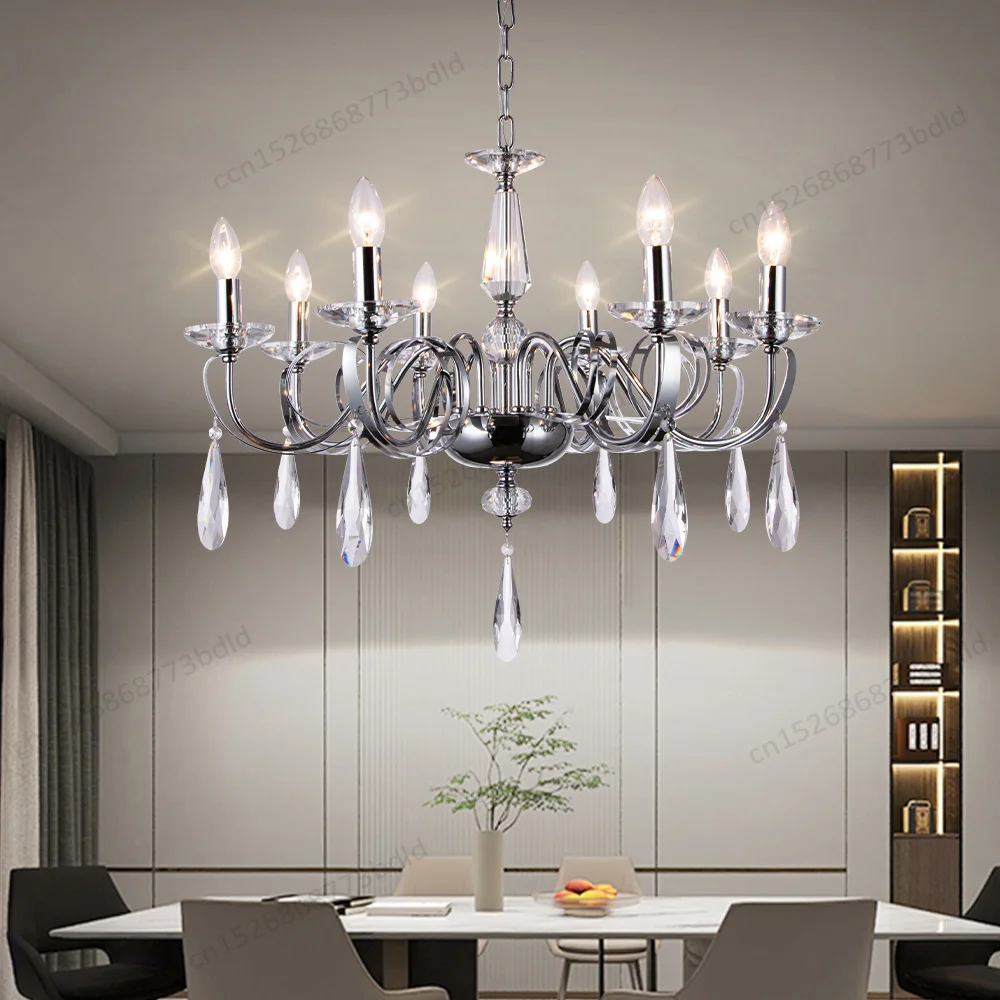 Silver Chandelier Crystal Vintage Candle Lighting Fixture Lamp for Dining Room Foyer Living Room Rustic Pendant Lighting
Silver Chandelier Crystal Vintage Candle Lighting Fixture Lamp for Dining Room Foyer Living Room Rustic Pendant Lighting