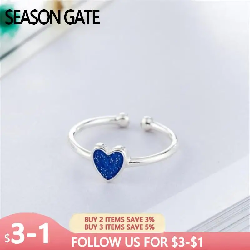 Season Gate Silver Color Elegant Mini Blue Zircon Heart Shape Adjustable Size Open Ring for Women Girls Gift Free Shipping Items
Season Gate Silver Color Elegant Mini Blue Zircon Heart Shape Adjustable Size Open Ring for Women Girls Gift Free Shipping Items