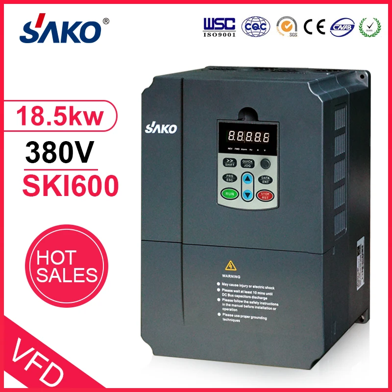 Sako SKI600 380VAC 18.5KW 25HP VFD Variable Frequency Inverter 
Sako SKI600 380VAC 18.5KW 25HP VFD Variable Frequency Inverter