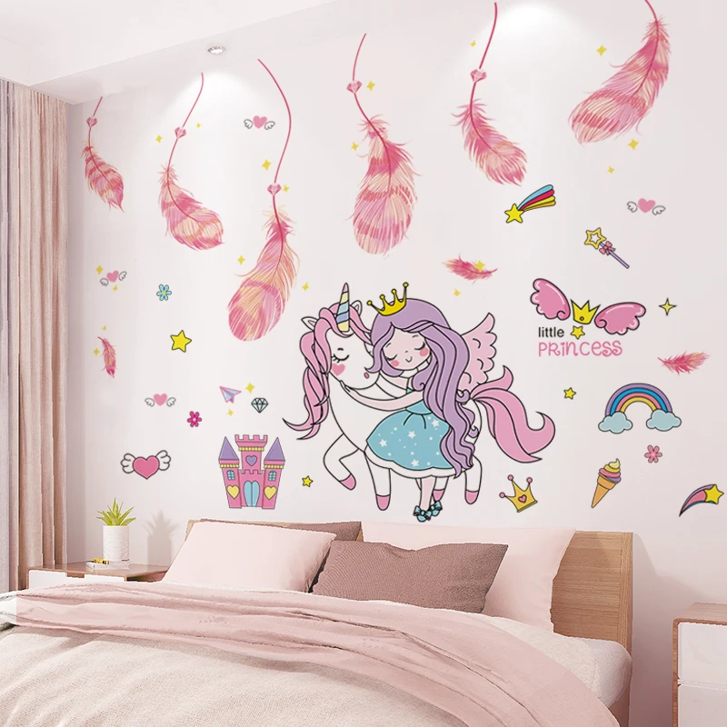 Cartoon Girl Animal Wall Stickers DIY Pink Feathers Wall Decals for Kids Bedroom Baby Room Children Nursery Home Decoration
Cartoon Girl Animal Wall Stickers DIY Pink Feathers Wall Decals for Kids Bedroom Baby Room Children Nursery Home Decoration