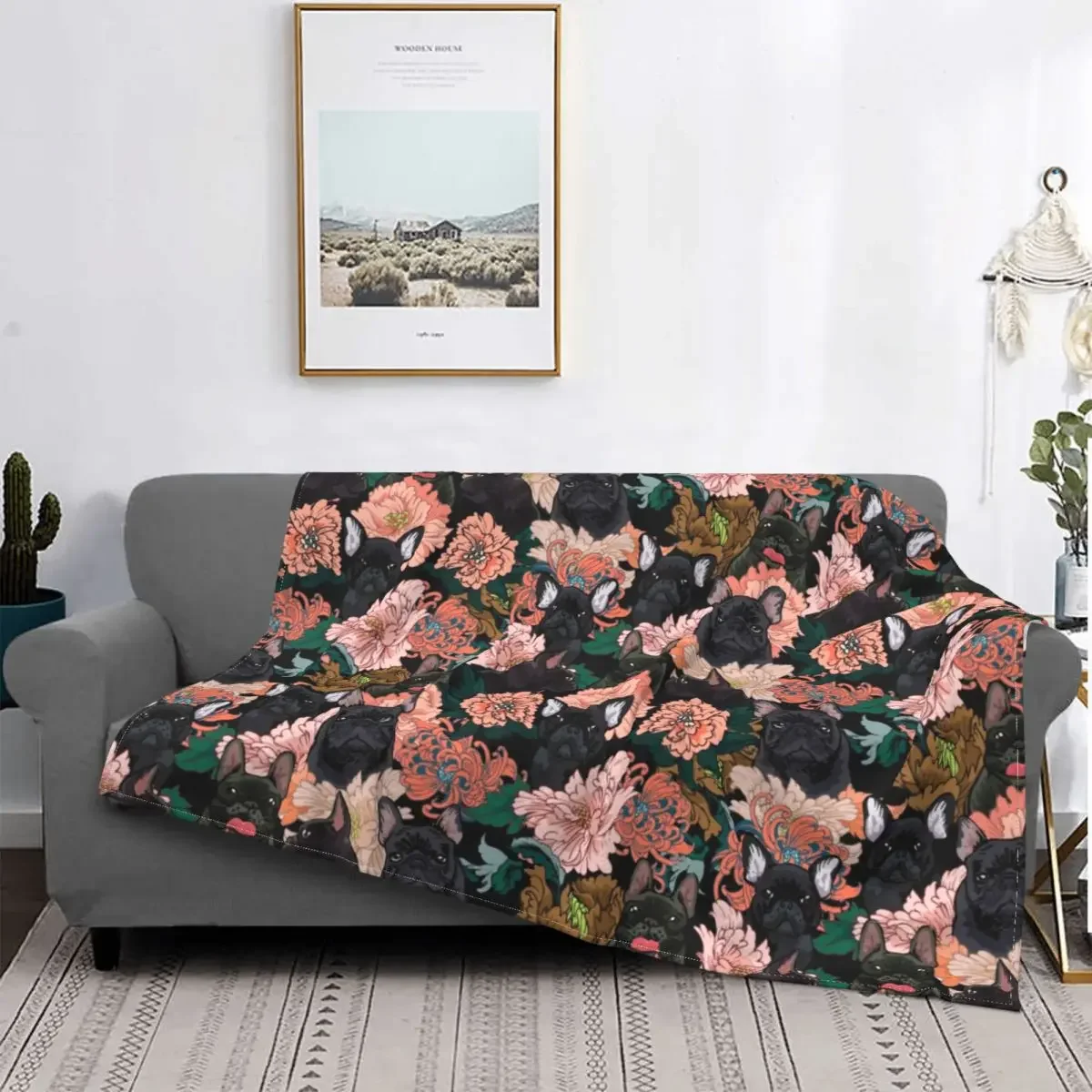 

Флисовое одеяло с изображением французского бульдога, всесезонное портативное легкое тонкое одеяло для собак, постельное белье, дорожное одеяло