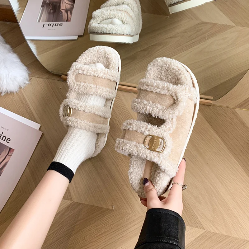 Шлепанцы из флока, Сланцы на платформе, мех средней высоты, роскошные сандалии из искусственной кожи, плюшевая обувь на плоской подошве, римские резиновые скандалы
Шлепанцы из флока, Сланцы на платформе, мех средней высоты, роскошные сандалии из искусственной кожи, плюшевая обувь на плоской подошве, римские резиновые скандалы