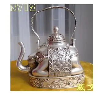 decoration copper silver factory outlets Tibetan buddhist bronze coated silver elephant shape figure teapot 13 cm tall Statue
decoration copper silver factory outlets Tibetan buddhist bronze coated silver elephant shape figure teapot 13 cm tall Statue
