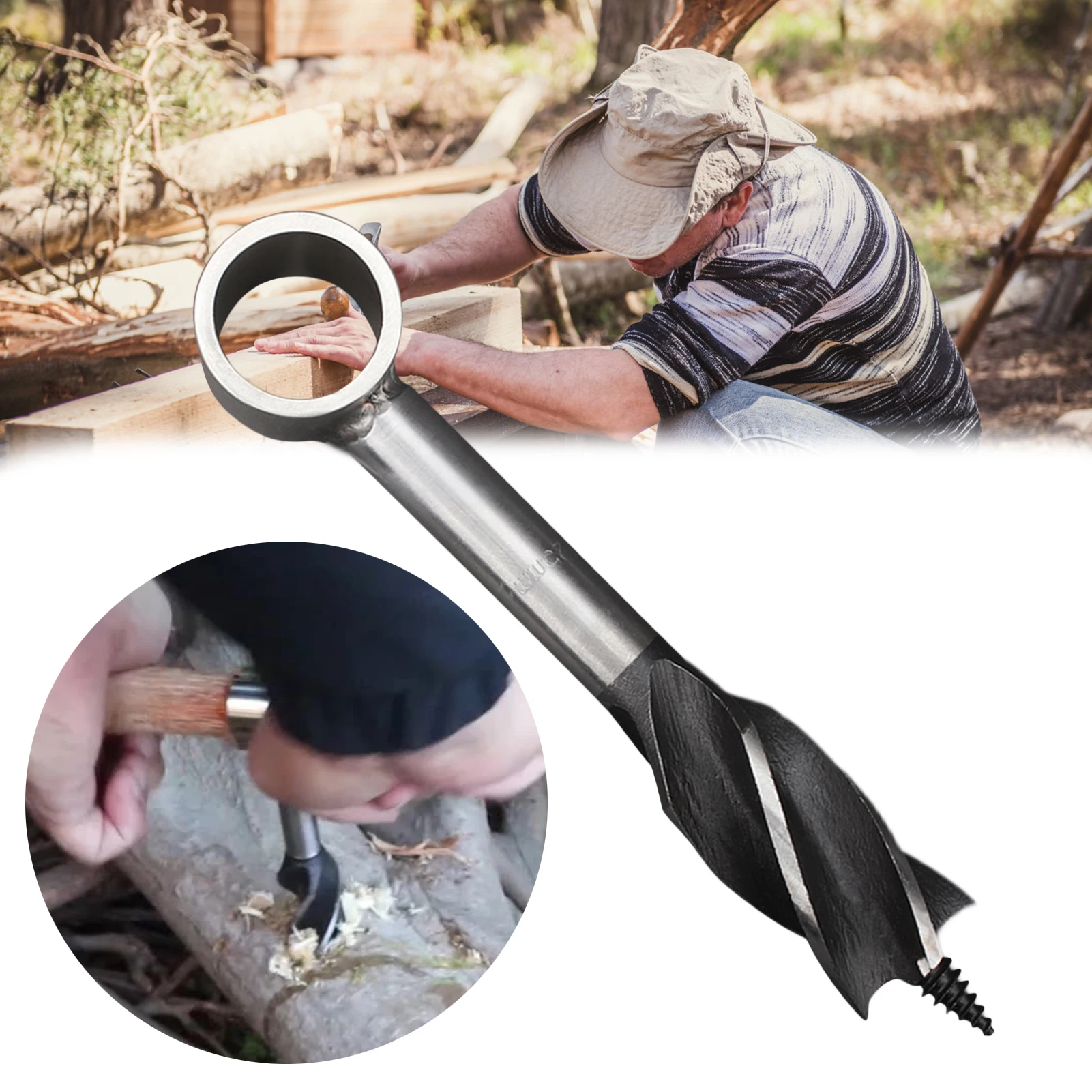 Auger Drill Outdoor Handmade Multi-Purpose Drill Hand Screw Drill Manual Auger Survival Settler Tool Bushing Manual Screw Wrench
Auger Drill Outdoor Handmade Multi-Purpose Drill Hand Screw Drill Manual Auger Survival Settler Tool Bushing Manual Screw Wrench