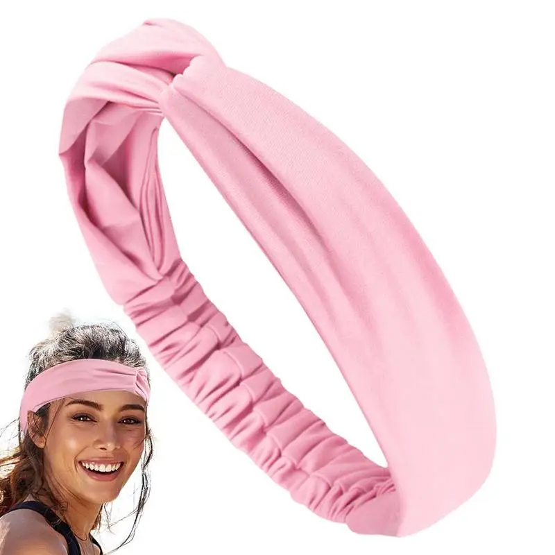 

Exercise Headbands For Women Cute Headbands For Girls Strong Elasticity Non-Slip Fun Twist Knot Not Pulling Hair For Reunion