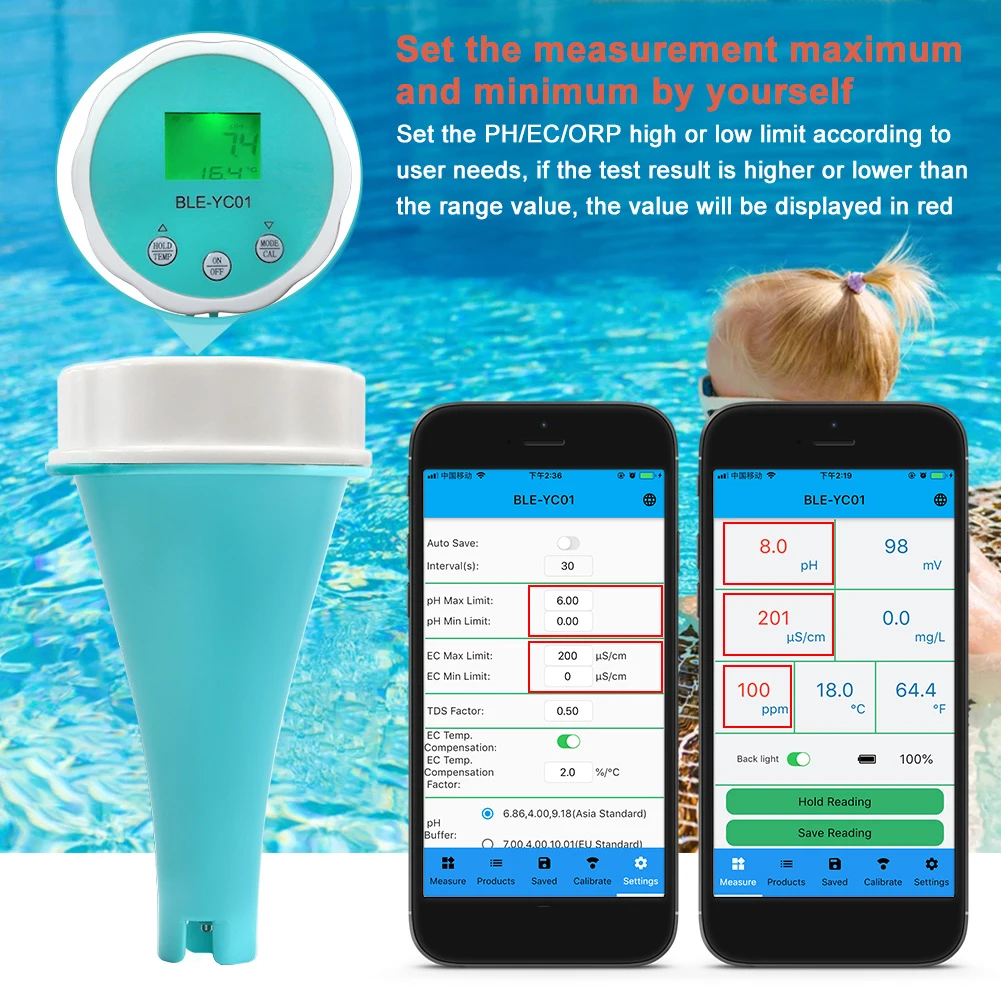 6 In 1 Portable Water Quality Detector PH EC Total Dissolved Solids ORP Temperature Chlorine Multi-function Water Quality Tester
6 In 1 Portable Water Quality Detector PH EC Total Dissolved Solids ORP Temperature Chlorine Multi-function Water Quality Tester