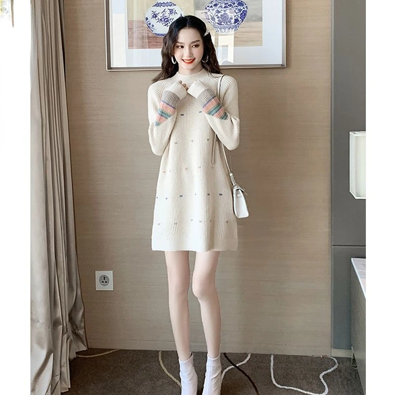Elegant Solid Knitted Dress Casual Women Sweater Dresses 2023 New Autumn Winter Ladies Korean Fashion Clothing Tops A104
Elegant Solid Knitted Dress Casual Women Sweater Dresses 2023 New Autumn Winter Ladies Korean Fashion Clothing Tops A104
