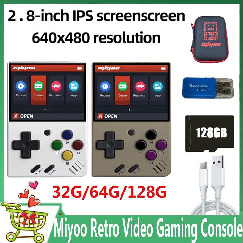 

Miyoo Mini Retro Video Game Console Protable 2.8-inch IPS screen Pocket Handheld Gaming Consoles игровая приставка For FC GBA PS