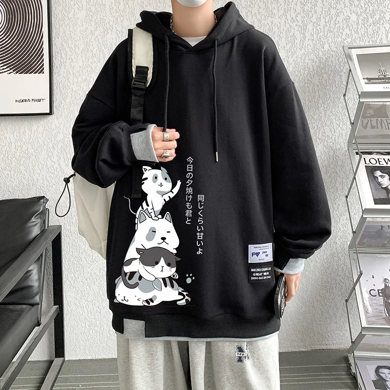 New Men's Cartoonl Anime Cat Sweatshirt Foam Print Couple Hoodie Long Sleeve Loose Japanese Harajuku Street Boy Pullover Sweater
New Men's Cartoonl Anime Cat Sweatshirt Foam Print Couple Hoodie Long Sleeve Loose Japanese Harajuku Street Boy Pullover Sweater