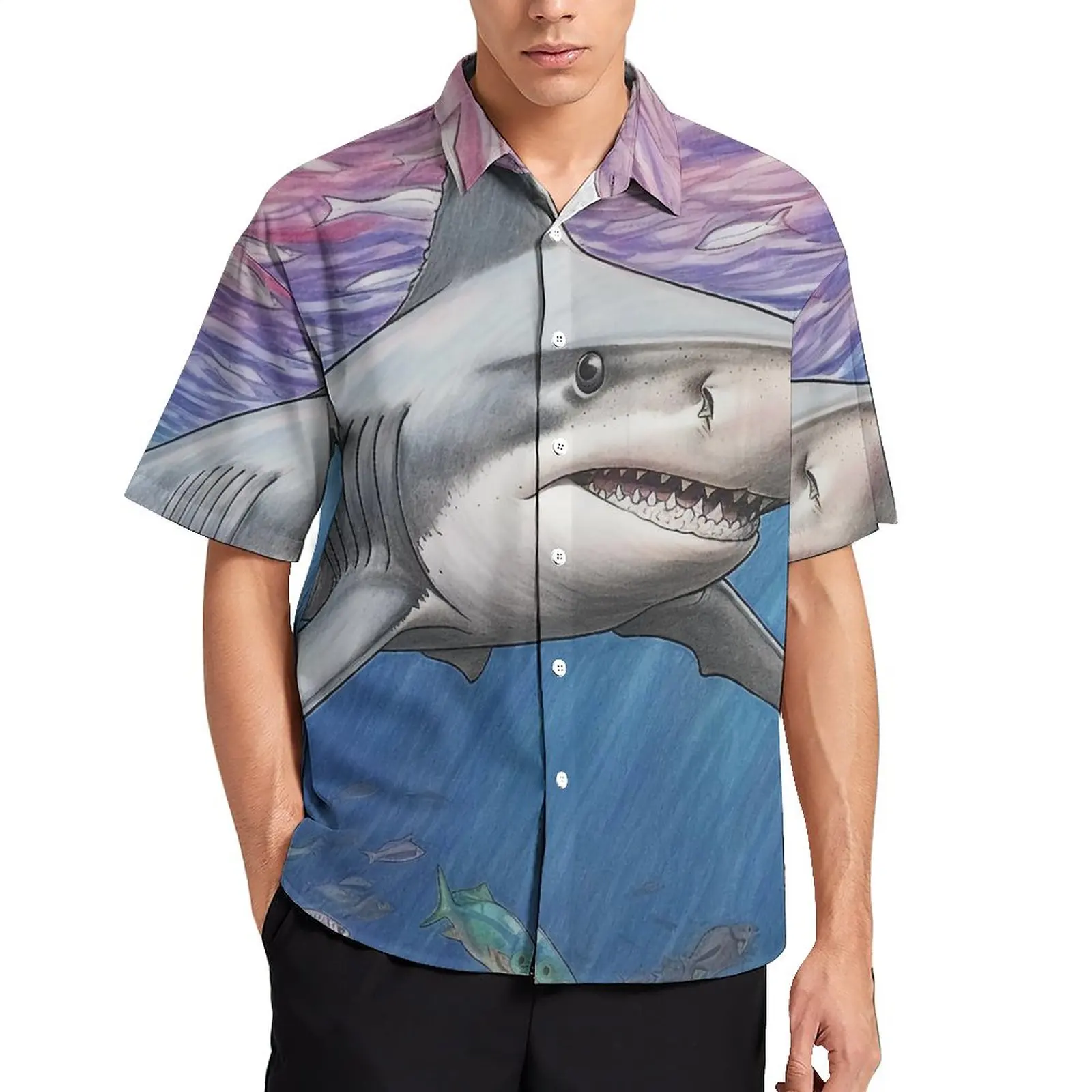 Shark Beach Shirt Colored Cartoon Pencil Art Hawaiian Casual Shirts Man Streetwear Blouses Short Sleeve Pattern Tops Plus Size
Shark Beach Shirt Colored Cartoon Pencil Art Hawaiian Casual Shirts Man Streetwear Blouses Short Sleeve Pattern Tops Plus Size