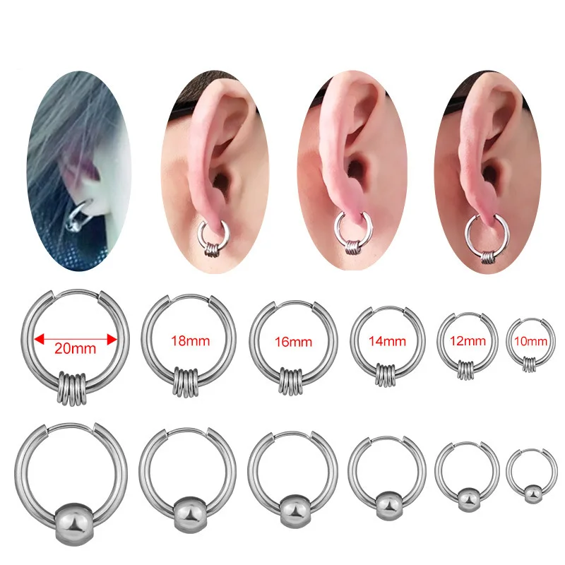 OOCYSPOO 10-20mm Round Stainless Steel Earrings With Five Circles and Beads Punk Earring Jewelry For Women Men Stud Earrings
OOCYSPOO 10-20mm Round Stainless Steel Earrings With Five Circles and Beads Punk Earring Jewelry For Women Men Stud Earrings
