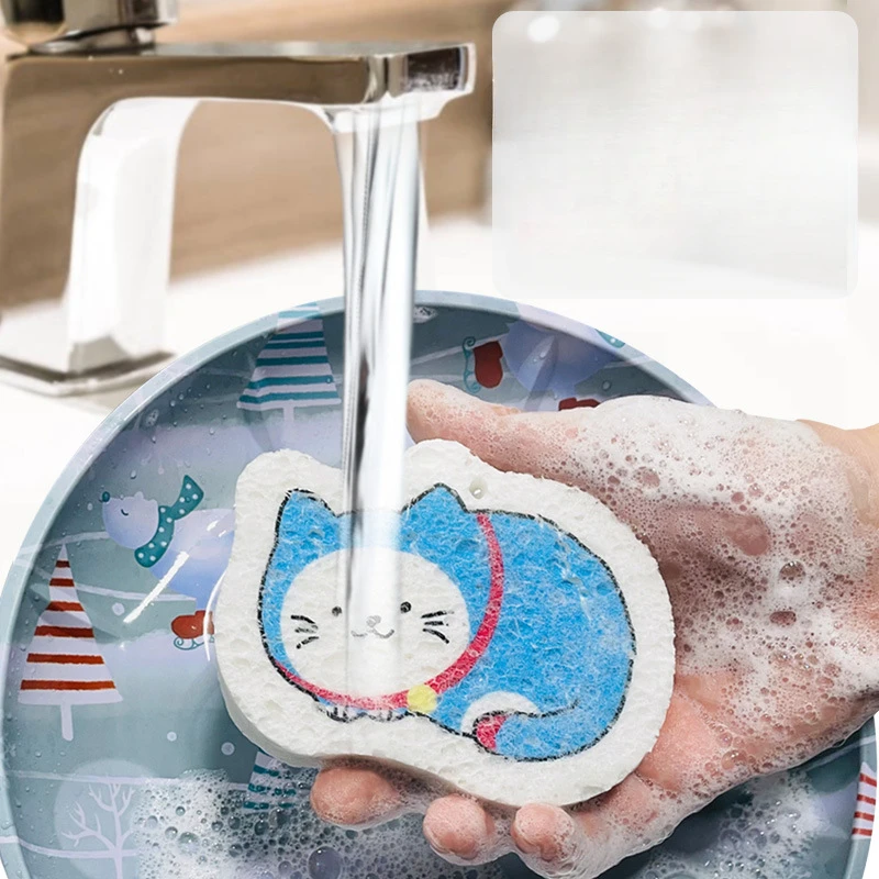 Домашние чистящие губки, чистящие прокладки, сжатые губки для мытья посуды, Мультяшные двусторонние кухонные губки, губки 
Домашние чистящие губки, чистящие прокладки, сжатые губки для мытья посуды, Мультяшные двусторонние кухонные губки, губки