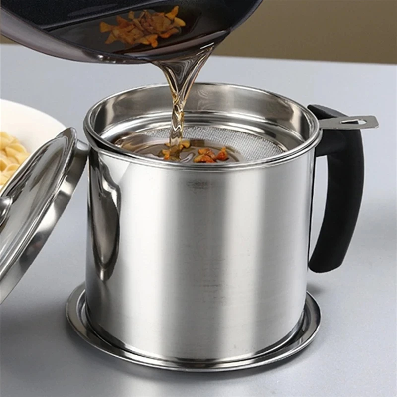 1.3L Stainless Steel Household Oil Filter Pot Lard Strainer Tank Container Jug Large Capacity Storage Can Kitchen Cooking Tools
1.3L Stainless Steel Household Oil Filter Pot Lard Strainer Tank Container Jug Large Capacity Storage Can Kitchen Cooking Tools