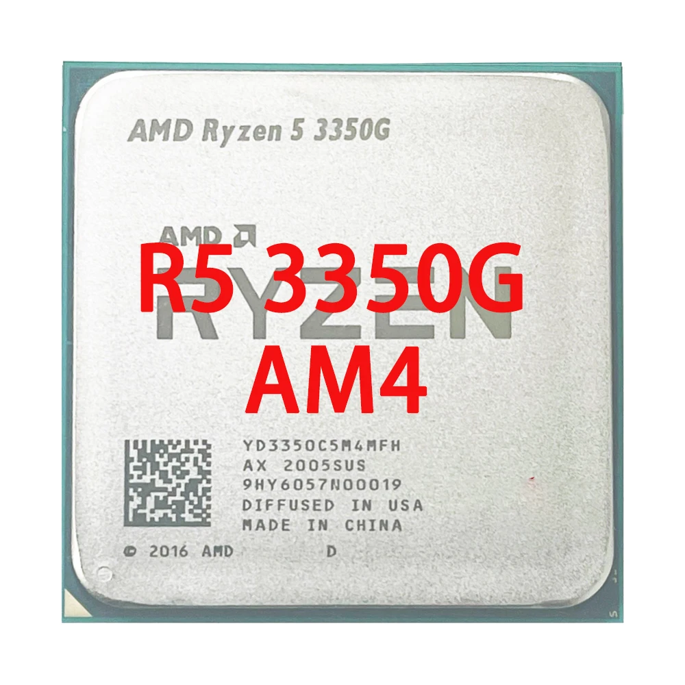 AMD Ryzen 5 3350G R5 3350G 3.6 GHz Quad-Core Eight-Thread 65W CPU Processor L3=4M YD3350C5M4MFH Socket AM4 Used
AMD Ryzen 5 3350G R5 3350G 3.6 GHz Quad-Core Eight-Thread 65W CPU Processor L3=4M YD3350C5M4MFH Socket AM4 Used