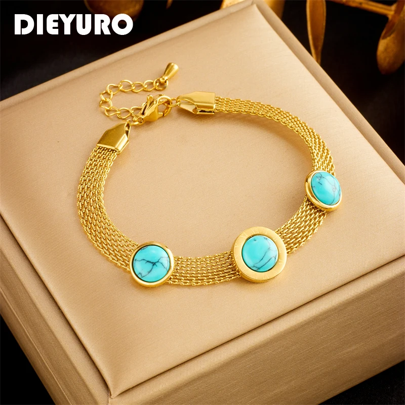 DIEYURO 316L Stainless Steel Roman Numeral Dial Green Stone Bangle Bracelet For Women Fine Wide Chain Non-fading Jewelry Gifts
DIEYURO 316L Stainless Steel Roman Numeral Dial Green Stone Bangle Bracelet For Women Fine Wide Chain Non-fading Jewelry Gifts