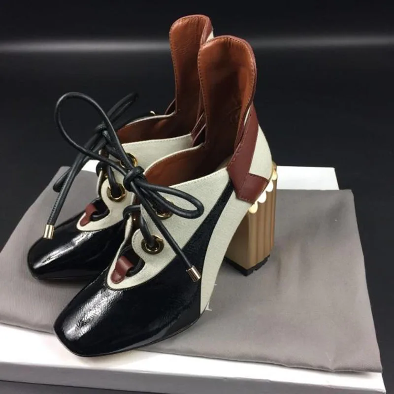 Phoentin women's Retro square toe Shoes mixed colors High Heel shoes 2022 Spring Genuine Leather Patchwork Lace-up Pumps FT1069
Phoentin women's Retro square toe Shoes mixed colors High Heel shoes 2022 Spring Genuine Leather Patchwork Lace-up Pumps FT1069