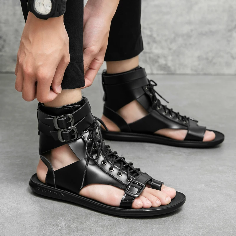 Summer Men's Sandals Fashion Outdoor Beach Shoes 2022 New Trend High-Top Roman Casual Shoes PU Large Size Non-Slip Men's Shoes
Summer Men's Sandals Fashion Outdoor Beach Shoes 2022 New Trend High-Top Roman Casual Shoes PU Large Size Non-Slip Men's Shoes
