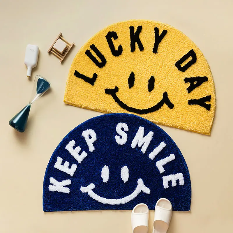 Cartoon Simple Smile Door Mats Coral Velvet Carpet Humorous Funny Words Go Away Entrance Indoor Floor Mat Non-slip Doormat Rug
Cartoon Simple Smile Door Mats Coral Velvet Carpet Humorous Funny Words Go Away Entrance Indoor Floor Mat Non-slip Doormat Rug