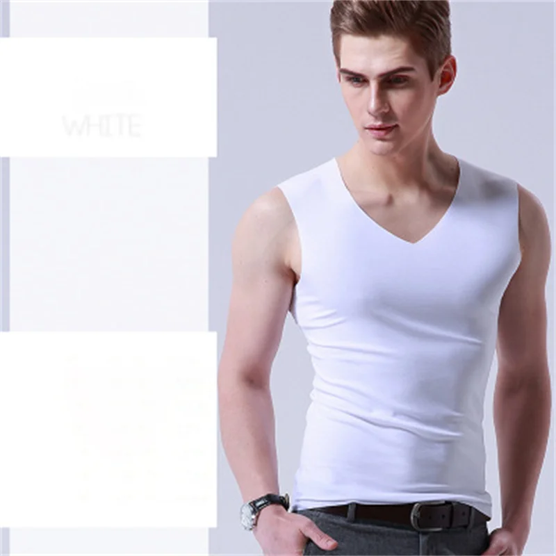 Men's Ice Silk Vest V-Neck Sleeveless Solid Traceless Tank Top Sports Fitness Casual Summer Thin Bottom
Men's Ice Silk Vest V-Neck Sleeveless Solid Traceless Tank Top Sports Fitness Casual Summer Thin Bottom