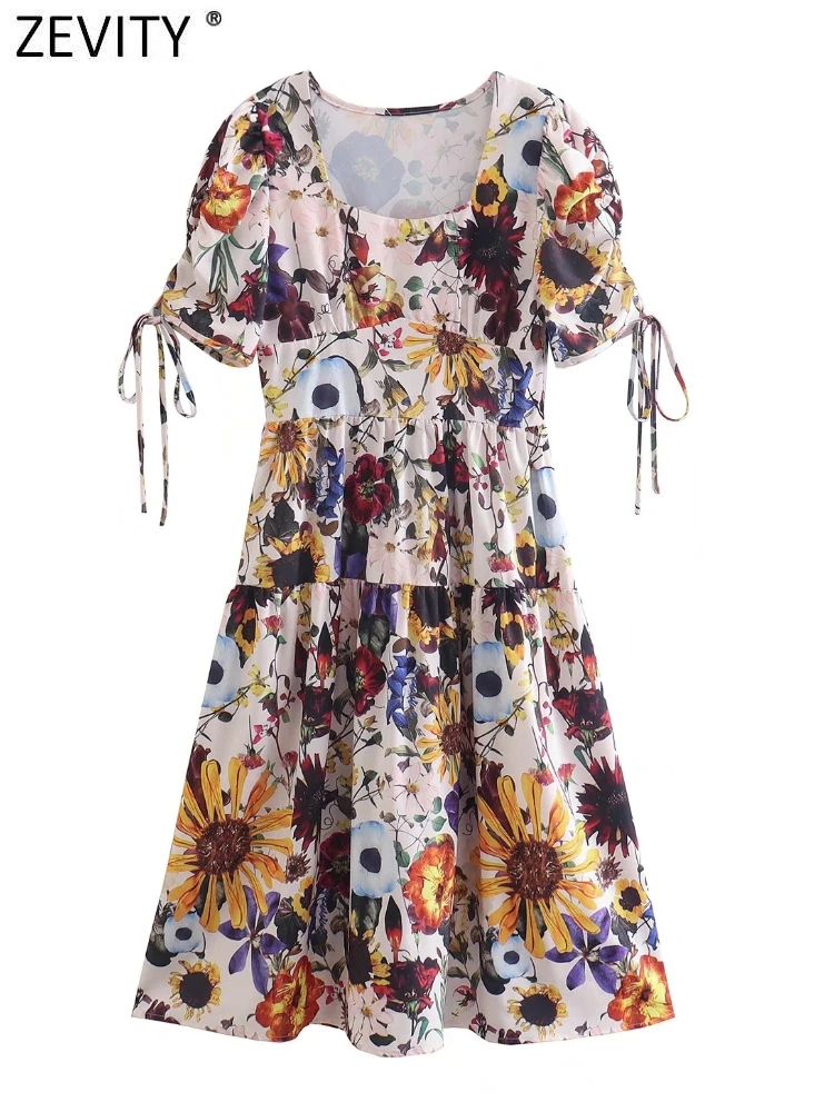ZEVITY Women Vintage Square Collar Colorful Floral Print Side Zipper Shirt Dress Female Chic Bow Tie Short Sleeve Vestido DS9363
ZEVITY Women Vintage Square Collar Colorful Floral Print Side Zipper Shirt Dress Female Chic Bow Tie Short Sleeve Vestido DS9363