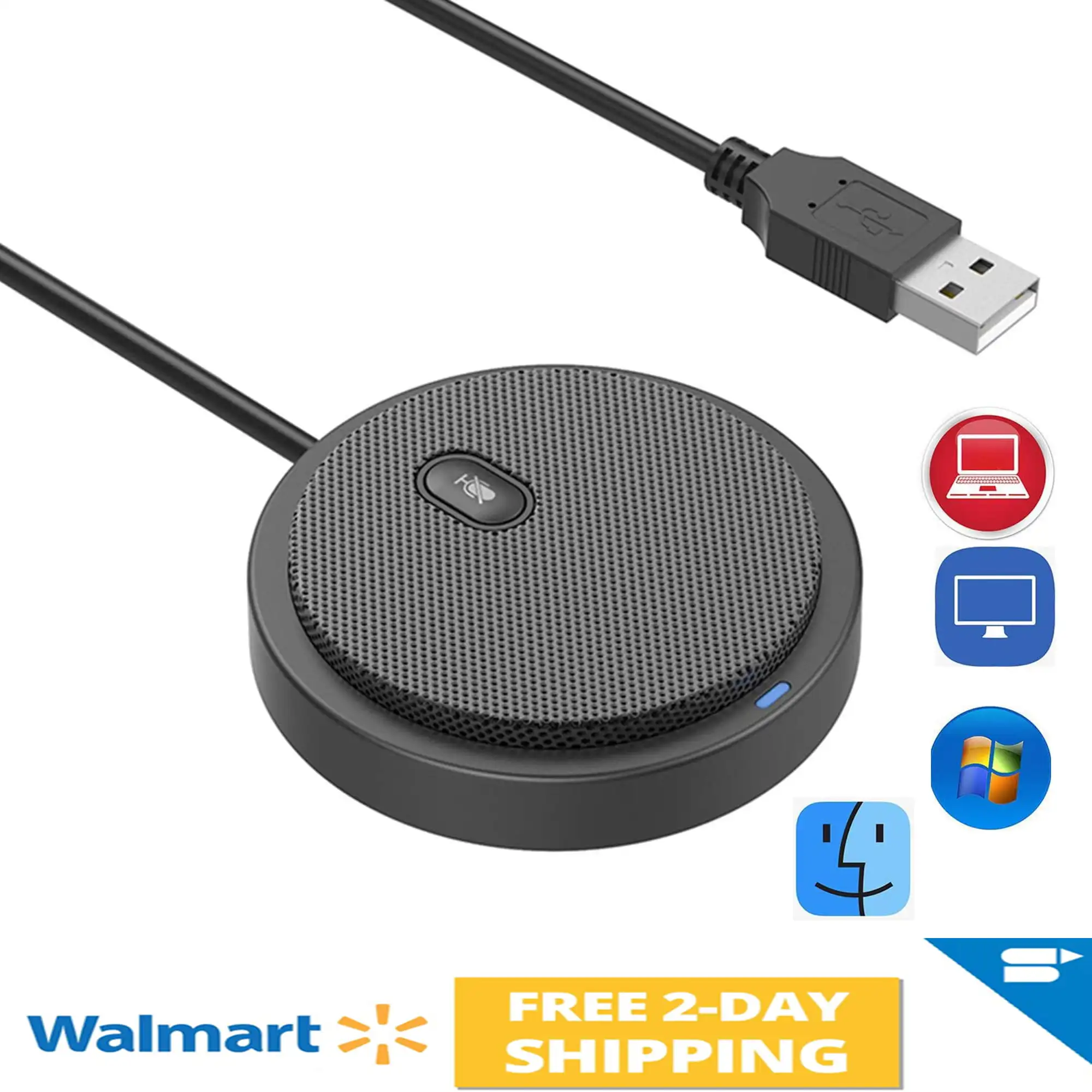 USB Conference Microphone - 360 Omnidirectional Stereo/One-Key Mute/Plug & Play - Compatible OS/Windows Zoom/Skype, Video Meet
USB Conference Microphone - 360 Omnidirectional Stereo/One-Key Mute/Plug & Play - Compatible OS/Windows Zoom/Skype, Video Meet