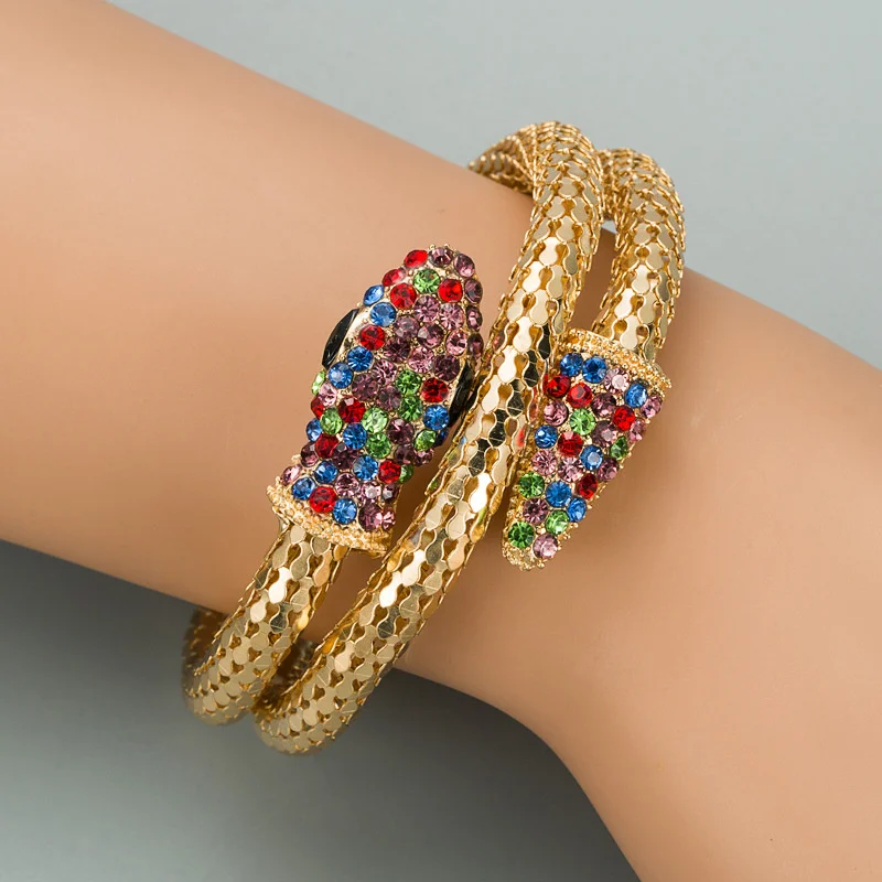 Alternative And Exaggerated Personality Punk Style Snake Shaped Wrapped Bracelets Alloy Inlaid Rhinestone Colored Bangles
Alternative And Exaggerated Personality Punk Style Snake Shaped Wrapped Bracelets Alloy Inlaid Rhinestone Colored Bangles