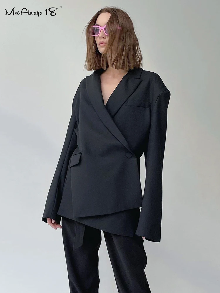 Mnealways18 Fashion Backless Women Black Blazer Suits Single Buckle Irregular Jackets High Street Female Split Blazer Coats 2022
Mnealways18 Fashion Backless Women Black Blazer Suits Single Buckle Irregular Jackets High Street Female Split Blazer Coats 2022