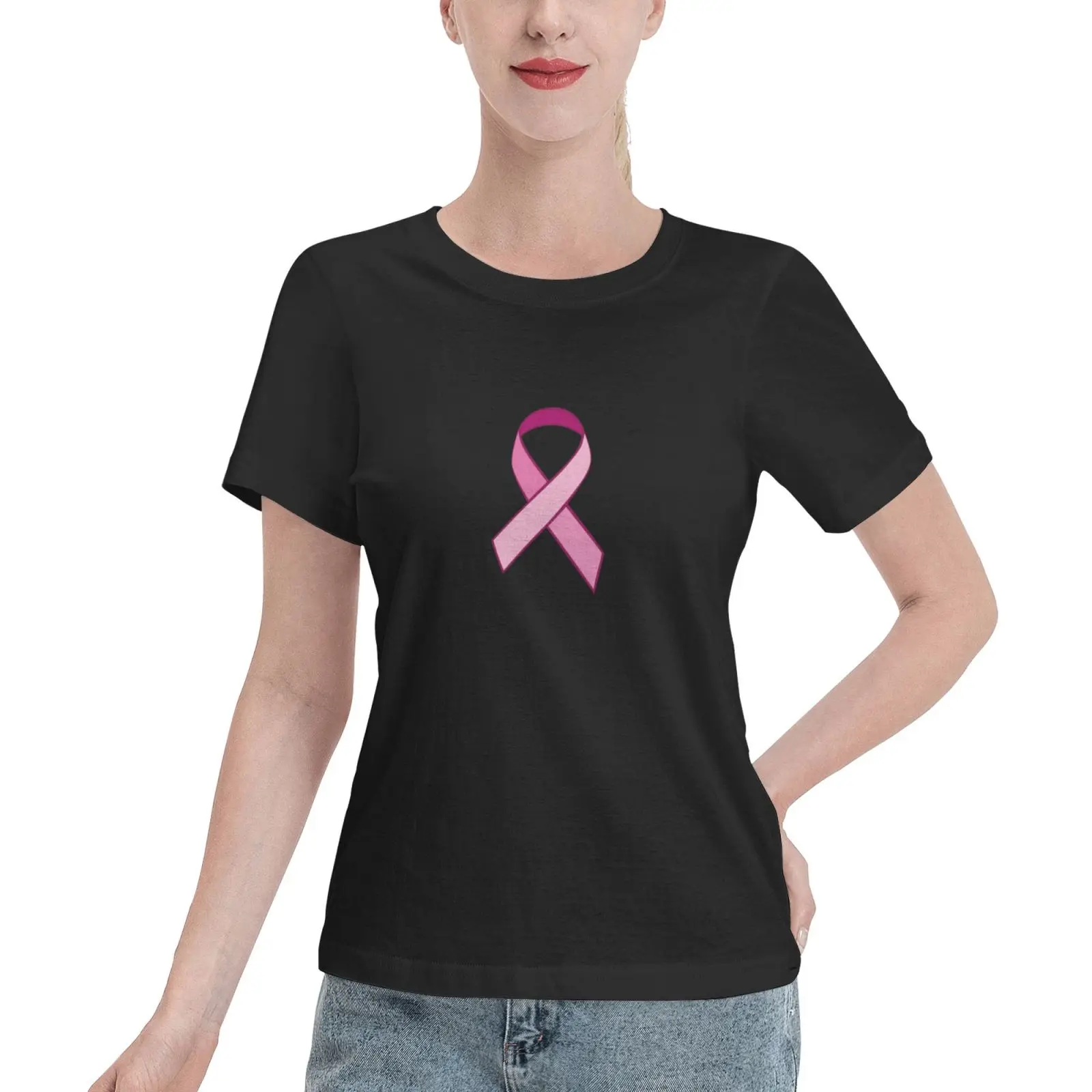 Pink Ribbon Support Breast Cancer Print Women T-shirts Round Neck Cotton Casual Women Graphic T Shirt Tops Tee Shirt Femme
Pink Ribbon Support Breast Cancer Print Women T-shirts Round Neck Cotton Casual Women Graphic T Shirt Tops Tee Shirt Femme