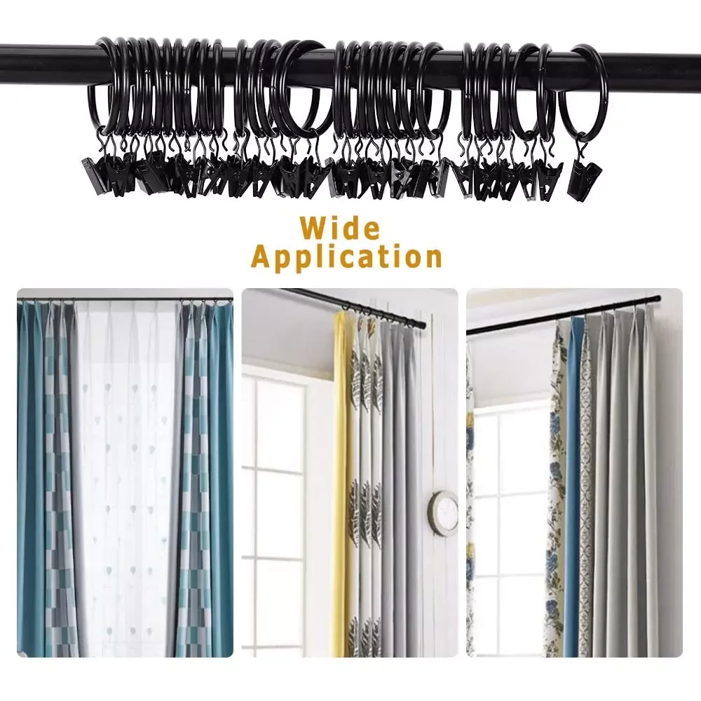 NEW Curtain Rings with Clips Hooks Rustproof Metal Stainless Steel Drapery for Tension Rod Bracket Eyelets Decorative Hangers
NEW Curtain Rings with Clips Hooks Rustproof Metal Stainless Steel Drapery for Tension Rod Bracket Eyelets Decorative Hangers