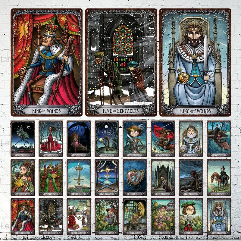 Shabby Chic Metal Tin Sign Tarot Cards Art Dark Mansion Tarot Page Of Pentacles Metal Iron Plaque Bar Pub Cafe Club Home Decor
Shabby Chic Metal Tin Sign Tarot Cards Art Dark Mansion Tarot Page Of Pentacles Metal Iron Plaque Bar Pub Cafe Club Home Decor
