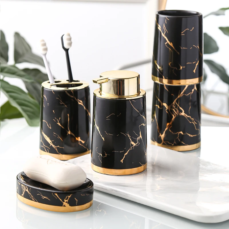 Marbling Ceramic Bathroom Accessories Set Toiletries Wash Set Mouth Cup Lotion Bottle Toothbrush Holder Soap Dish Bathroom Suppl
Marbling Ceramic Bathroom Accessories Set Toiletries Wash Set Mouth Cup Lotion Bottle Toothbrush Holder Soap Dish Bathroom Suppl