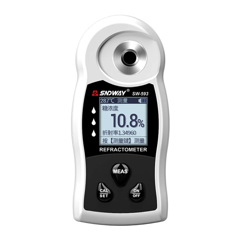 NDWAY Electronic Digital Sugar Content Meter Fruit Sugar Content Tester Sweeteness 0-32% Brix Healthy Diet Diabetes Prevention
NDWAY Electronic Digital Sugar Content Meter Fruit Sugar Content Tester Sweeteness 0-32% Brix Healthy Diet Diabetes Prevention