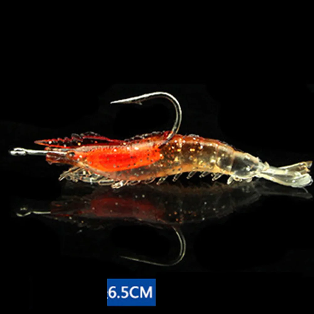 

6cm/3g Luminous Shrimp Silicone Artificial Soft Bait Bionic Shrimp Bait With Lead Swivels Hook For Fishing Tackle/Lure/tool