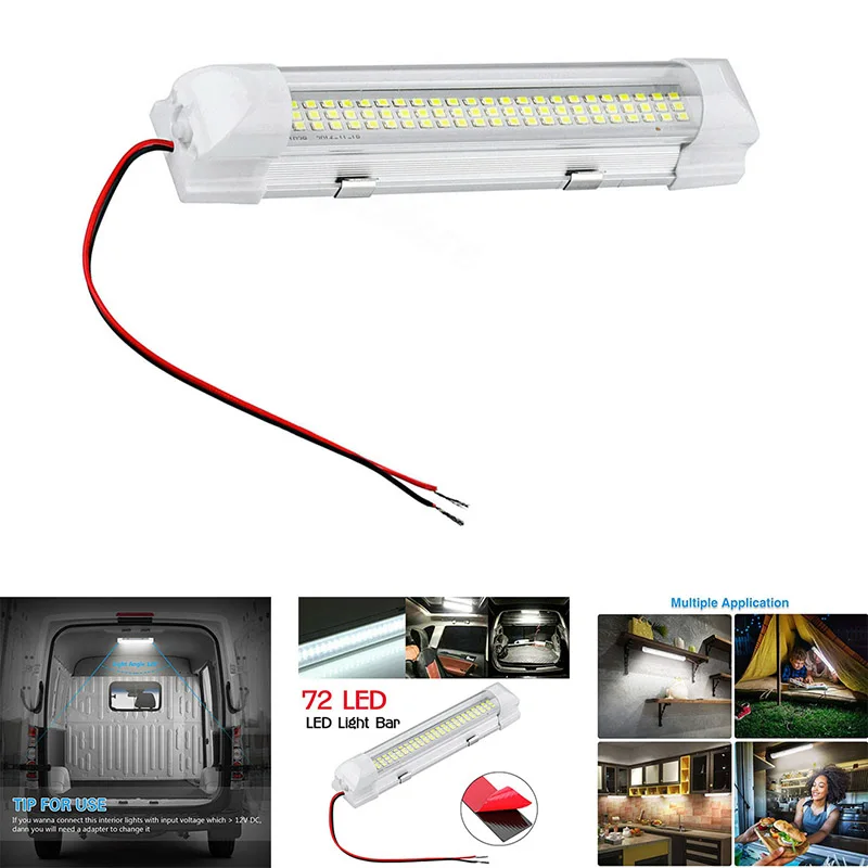 Universal Car Interior 72 LED White Strip Lights Bar Lamp 12V-80V Van Truck Caravan with Switch
Universal Car Interior 72 LED White Strip Lights Bar Lamp 12V-80V Van Truck Caravan with Switch