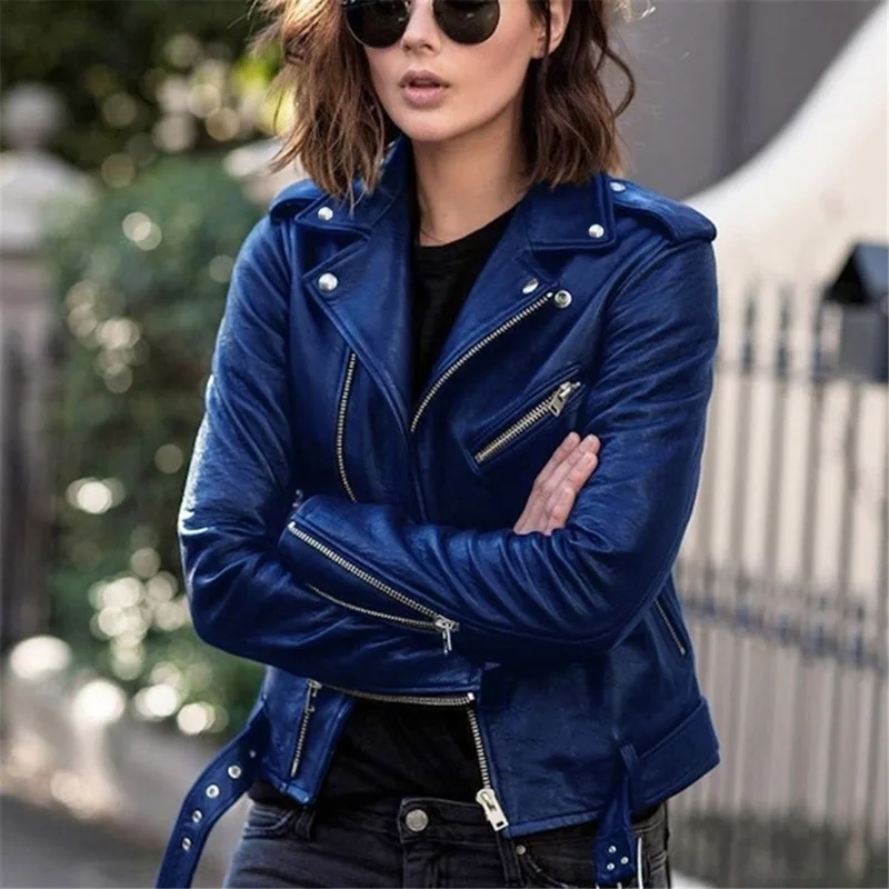 Women's Leather Jacket Women's Short Slim Leather Jacket 2021 New Temperament Slim Locomotive Leather Autumn and Winter Clothes
Women's Leather Jacket Women's Short Slim Leather Jacket 2021 New Temperament Slim Locomotive Leather Autumn and Winter Clothes