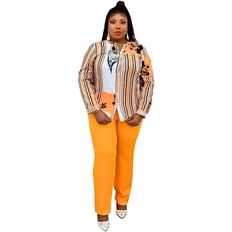 African Clothes For Women 2 Piece Set Striped Print Shirt Tops Outfits Spring Fashion Casual Office Lady African Pant Suits Sets
African Clothes For Women 2 Piece Set Striped Print Shirt Tops Outfits Spring Fashion Casual Office Lady African Pant Suits Sets