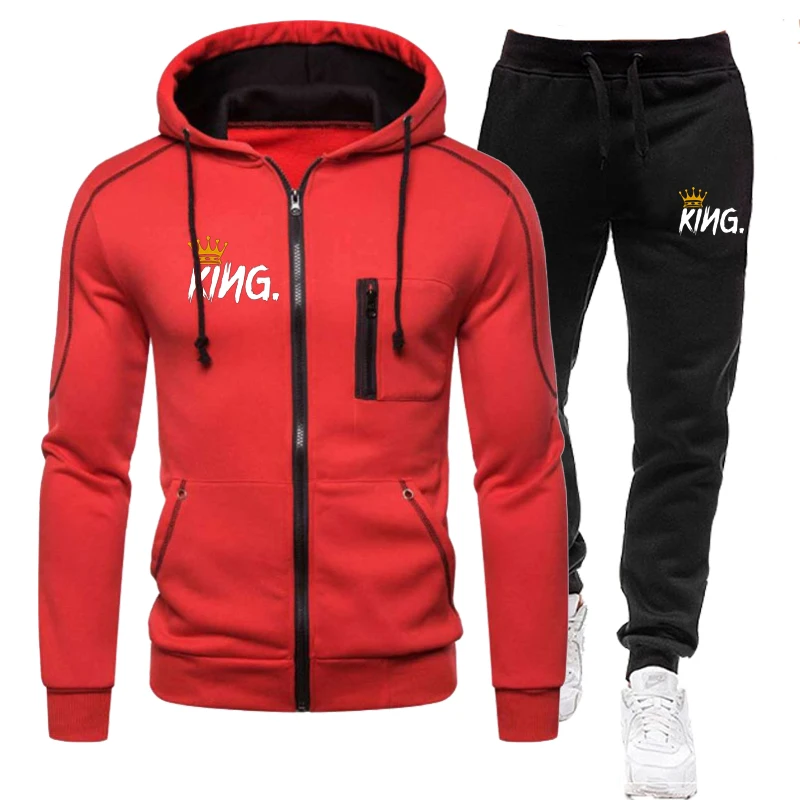 Men KING Printed Sport Tracksuit Autumn Winter Casual Zipper Design Jogging Suits Fashion Long Sleeve Jacket Coat+Sport Pants
Men KING Printed Sport Tracksuit Autumn Winter Casual Zipper Design Jogging Suits Fashion Long Sleeve Jacket Coat+Sport Pants