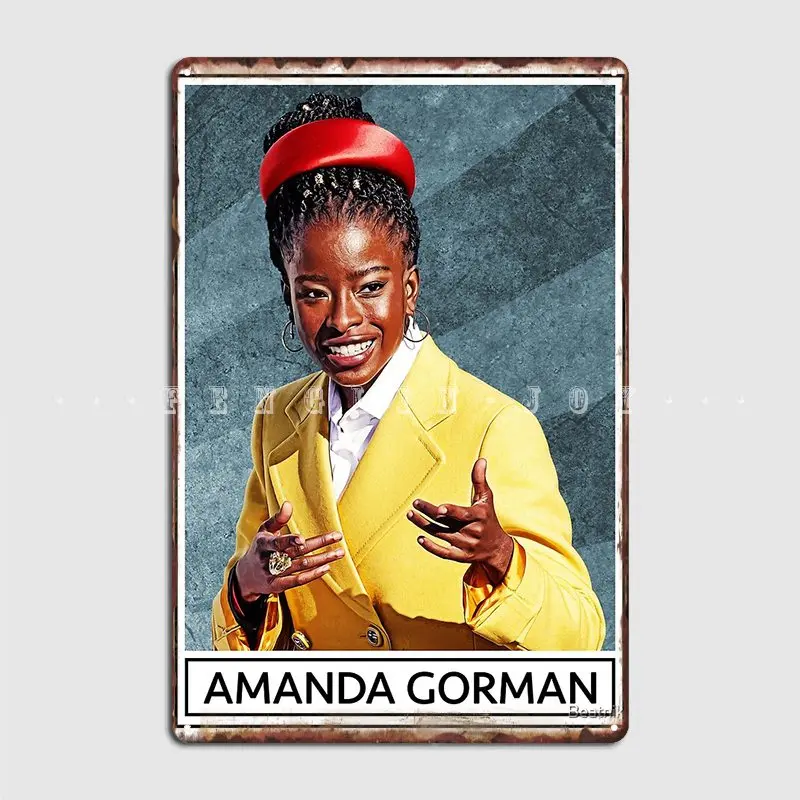 Amanda Gorman Youth Poet Laureate Metal Sign Wall Decor Wall Funny Pub Tin Sign Poster
Amanda Gorman Youth Poet Laureate Metal Sign Wall Decor Wall Funny Pub Tin Sign Poster