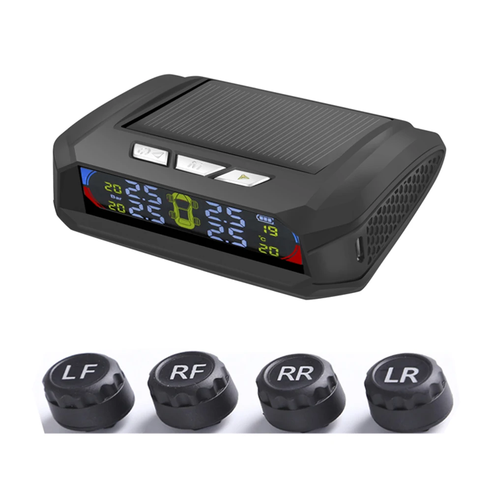K11 Solar Automobile Tire Pressure Monitoring System LCD Solar Wireless TPMS + 4 External Sensors Mounting Kit
K11 Solar Automobile Tire Pressure Monitoring System LCD Solar Wireless TPMS + 4 External Sensors Mounting Kit