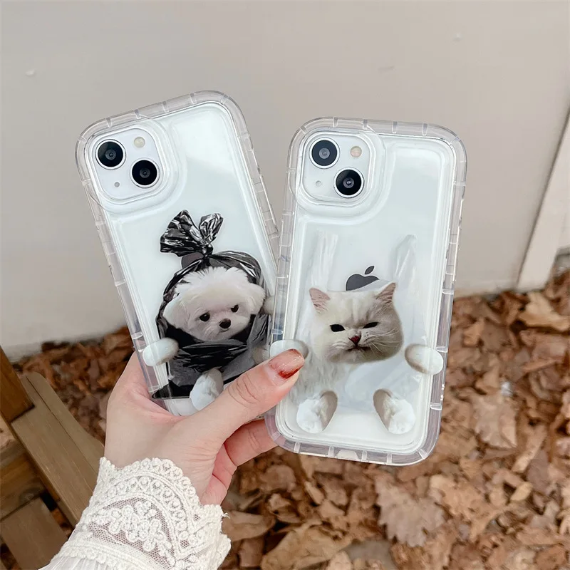 Transparent Cute Plastic Bag Cat Dog Phone Case Cover for IPhone 14 Plus 11 12 13 14 Pro Max Shockproof Cases for IPhone 14 Case
Transparent Cute Plastic Bag Cat Dog Phone Case Cover for IPhone 14 Plus 11 12 13 14 Pro Max Shockproof Cases for IPhone 14 Case