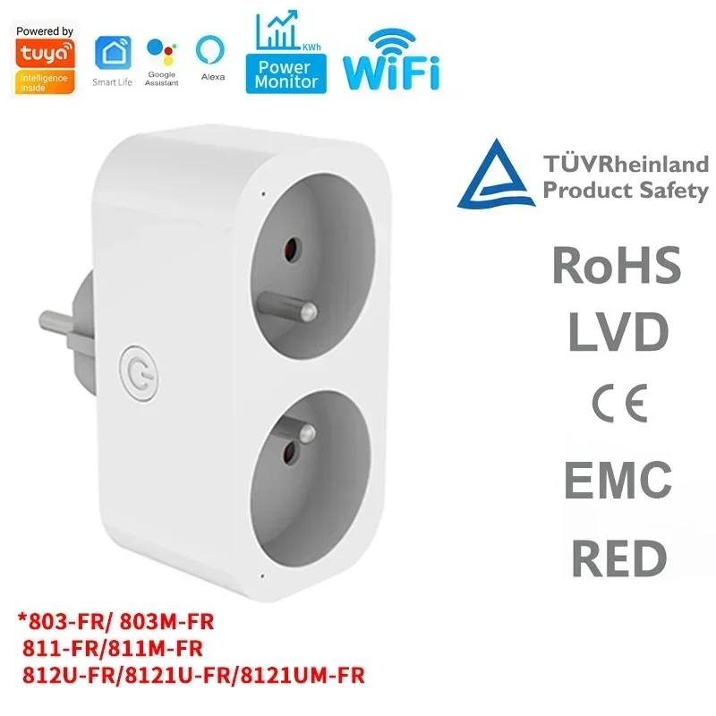 Tuya FR Smart Socket 16A Adapter Power Monitor Wireless Remote Control Voice Timer Plug Outlet
Tuya FR Smart Socket 16A Adapter Power Monitor Wireless Remote Control Voice Timer Plug Outlet