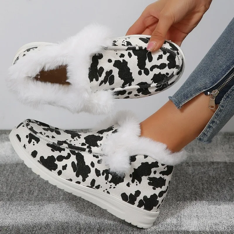 Women's Casual Slip on Short Boots 2023 Winter Designer Warm Plush Sneakers Fur Loafers Leopard Print Flats Shoes Plus Size 43
Women's Casual Slip on Short Boots 2023 Winter Designer Warm Plush Sneakers Fur Loafers Leopard Print Flats Shoes Plus Size 43