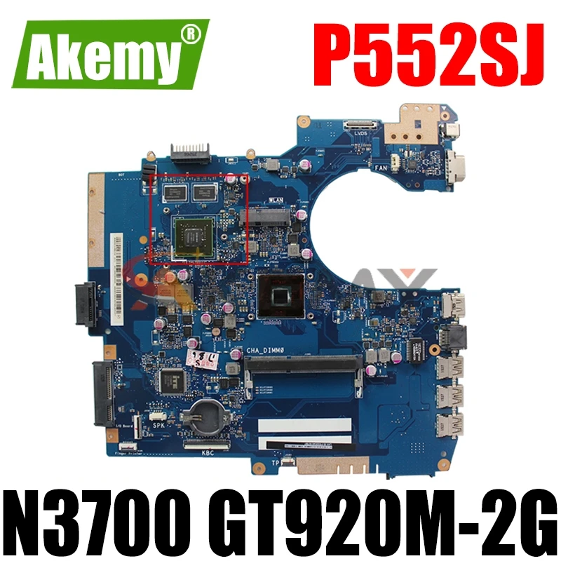 Akemy P552SJ Laptop motherboard for ASUS P552SJ P552SA P552S P552 Test original mainboard N3700 CPU GT920M-2G
Akemy P552SJ Laptop motherboard for ASUS P552SJ P552SA P552S P552 Test original mainboard N3700 CPU GT920M-2G