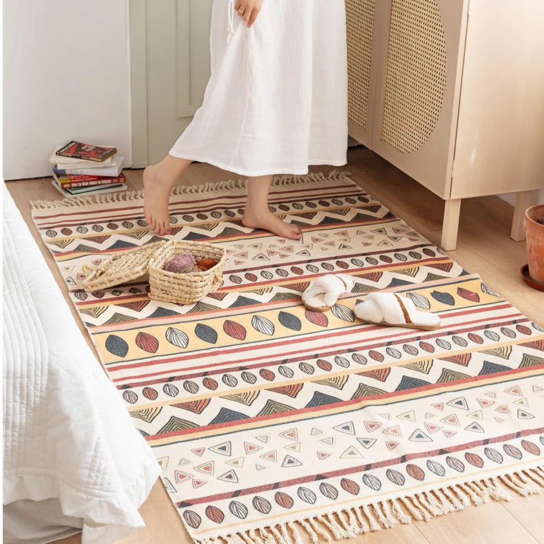 Домашний коврик для входной двери, винтажный напольный коврик из хлопка и льна с бахромой для гостиной
Домашний коврик для входной двери, винтажный напольный коврик из хлопка и льна с бахромой для гостиной