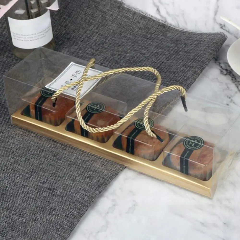 Portable PET 10Pcs Transparent Container Gift Box Cake Cupcake Roll Boxes With Handle Packaging Dessert Holder Party Packing 
Portable PET 10Pcs Transparent Container Gift Box Cake Cupcake Roll Boxes With Handle Packaging Dessert Holder Party Packing