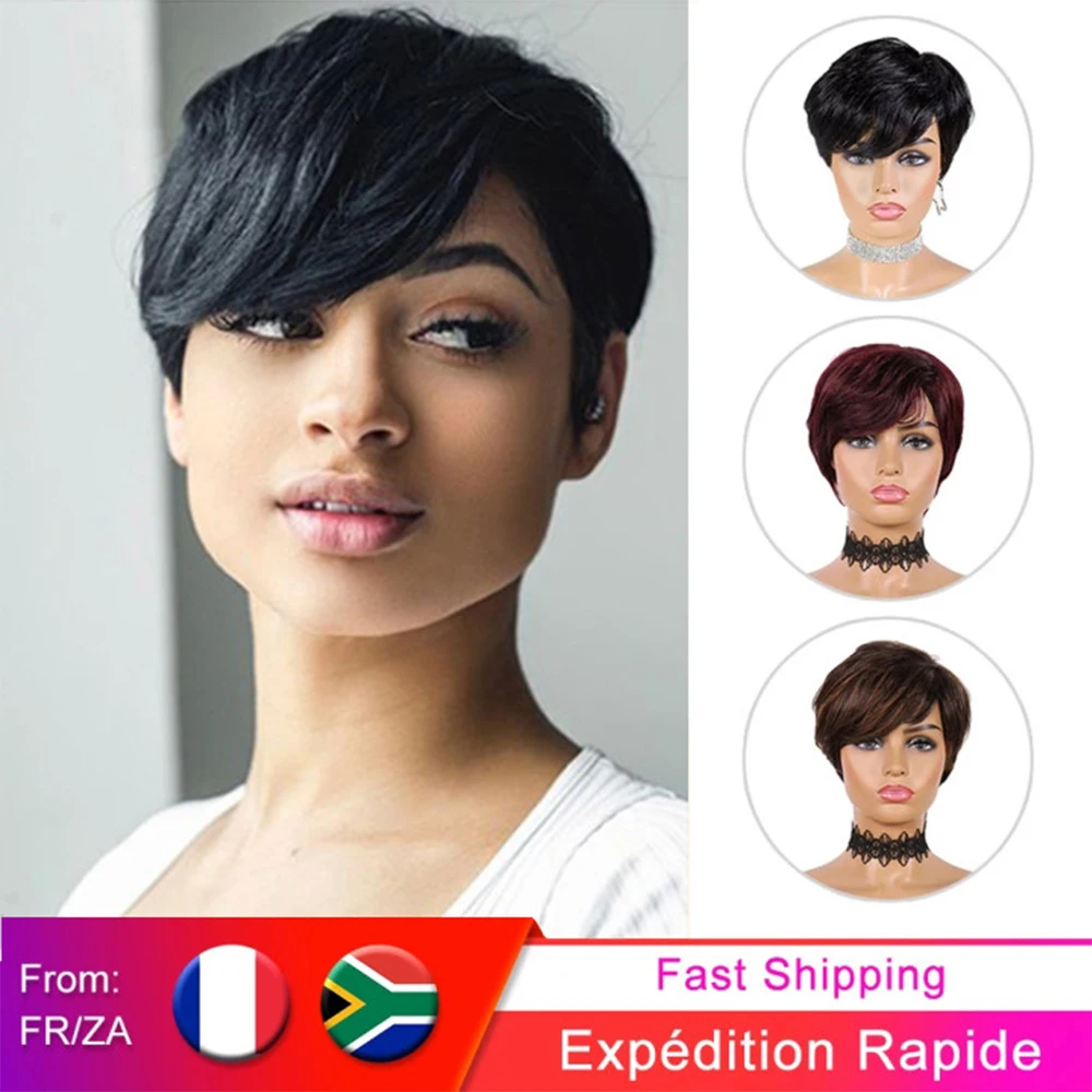 Pixie Cut Straight Remy Brazilian Hair Short Human Hair Wigs for Black Women Machine Made Highlight Color Cheap Glueless Wig
Pixie Cut Straight Remy Brazilian Hair Short Human Hair Wigs for Black Women Machine Made Highlight Color Cheap Glueless Wig