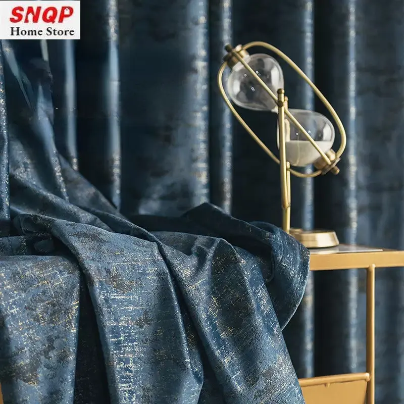 Blue Blackout Luxury Curtains for Living Room Bedroom Bronzing Velvet European Window Elegant Fashion Custom Size
Blue Blackout Luxury Curtains for Living Room Bedroom Bronzing Velvet European Window Elegant Fashion Custom Size