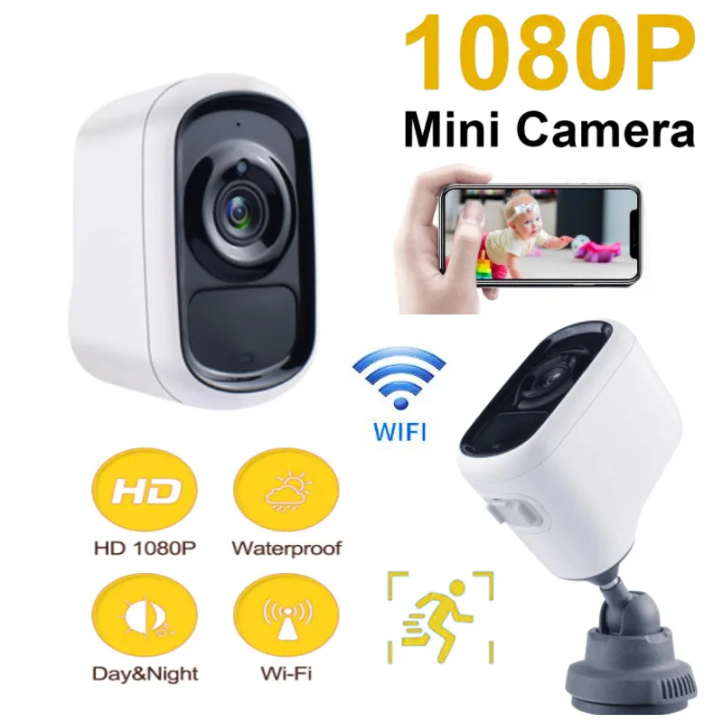 Мини-камера 1080P HD с Wi-Fi, беспроводная, с пассивным ИК-датчиком ночного видения, с мобильным мониторингом, ip-камера IP65, с низким энергопотребле...
Мини-камера 1080P HD с Wi-Fi, беспроводная, с пассивным ИК-датчиком ночного видения, с мобильным мониторингом, ip-камера IP65, с низким энергопотребле...